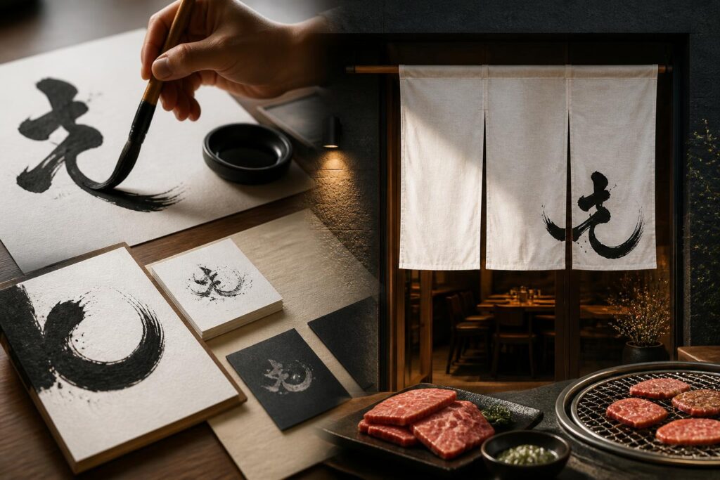 筆文字ロゴの焼肉店デザインとは？