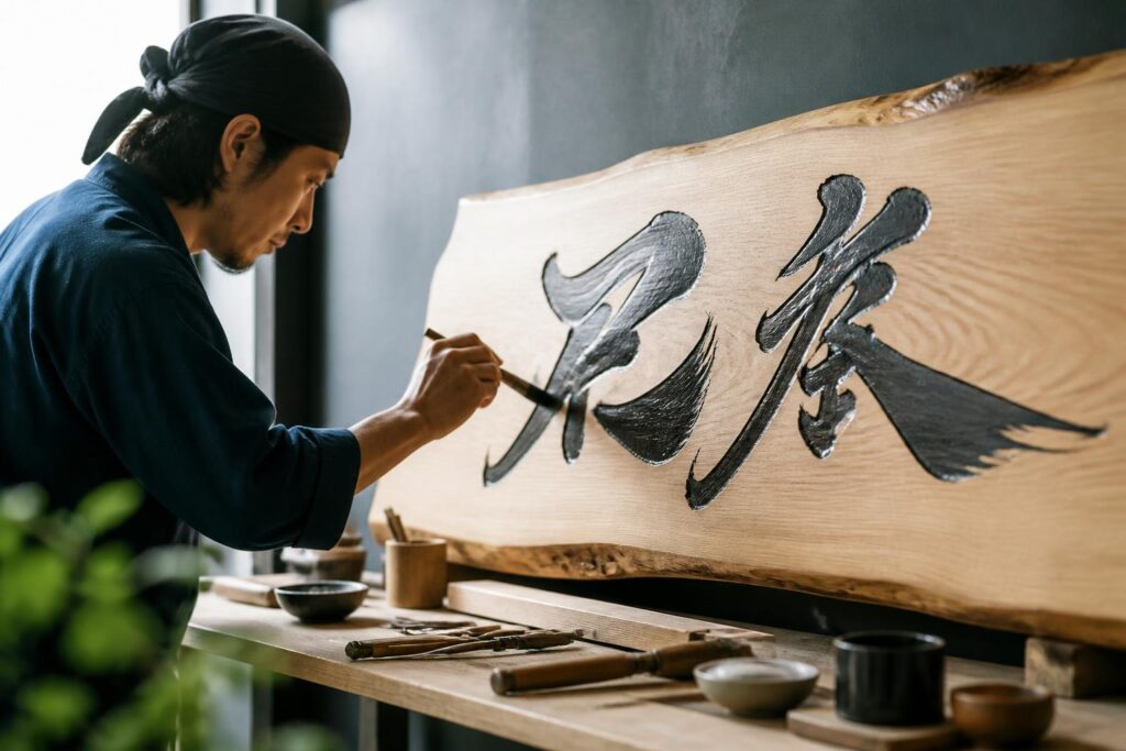 筆文字ロゴの看板を作るには？