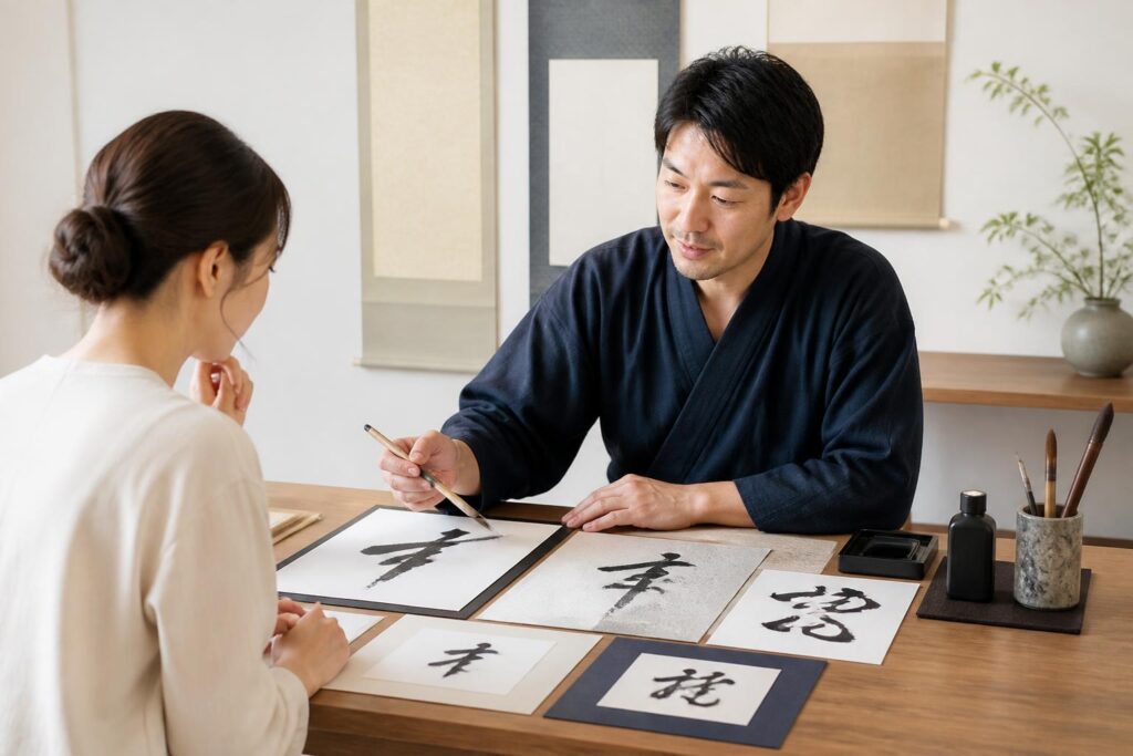 書道作品のセミオーダーでは何を指定できる？