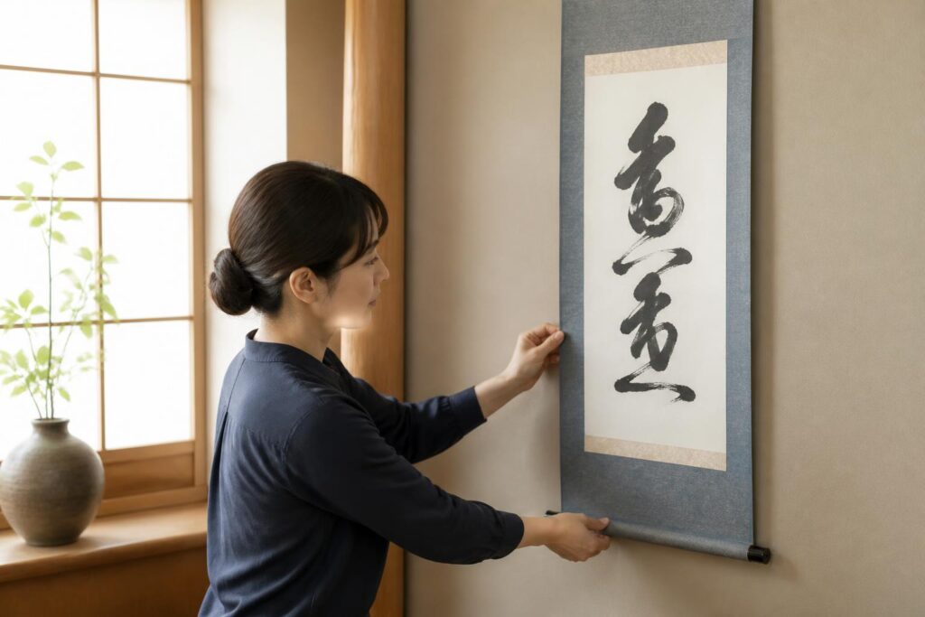 書道作品を掛け軸にするには？